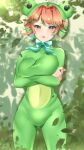 1girl animal_costume costume crossed_arms emikukis fanart female_only frog_costume frog_girl owozu vtuber
