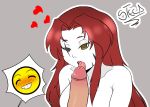  breasts emoji emotionless emotionless_sex facial_scar fellatio gebura gebura_(lobotomy_corporation) heart heterochromia high_resolution imminent_fellatio licking_penis lips lobotomy_corporation long_hair medium_breasts oral penis_lick red_hair scar sexually_suggestive simple_background steca thelazyart tongue tongue_out uncensored 