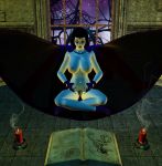  3d 3d_(artwork) areola big_breasts breasts chup@cabra closed_eyes dc dc_comics gloves lipstick magic nipples nude pussy raven_(dc) teen_titans 