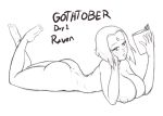 1girl areola ass big_breasts book breasts bubble_butt dc_comics female_focus female_only gothtober hourglass_figure inktober nipples nude pinup pose posing raven_(dc) short_hair sketch slashysmiley tagme teen_titans wide_hips