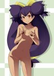  flat_chest humans_of_pokemon iris_(pokemon) nude_female pokemon tanned_skin 