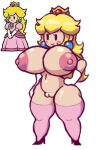 big_breasts mario_(series) princess_peach super_mario_bros. wallstapless