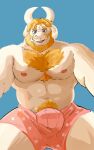1boy 2020s 2023 2d 2d_(artwork) abs absurd_res anthro anthro_only asgore_dreemurr bara barazoku beard big_bulge big_muscles blue_background body_hair boss_monster bovid bulge caprine censlas chest_hair clothed clothing digital_media_(artwork) duplicate eyebrows facial_hair fur furry furry_only goat hair happy_trail high_res horn horns huge_bulge huge_muscles looking_at_viewer looming lower_resolution_duplicate male male_anthro male_only mammal muscular muscular_anthro muscular_male narrowed_eyes navel nipples obliques pecs pubes shirtless simple_background smile solid_color_background solo_anthro solo_male thick_thighs topless topless_anthro topless_male tuft undertale undertale_(series) underwear underwear_only video_game_character video_game_franchise video_games