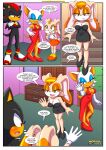  1boy 3girls bbmbbf comic cream_the_rabbit furry furry_only mobius_unleashed palcomix rouge_the_bat sega shadow_the_hedgehog the_baby_sitter_affair_(comic) vanilla_the_rabbit 