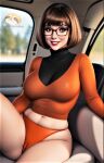  ai_generated cameltoe crop_top glasses panties scooby-doo thighs velma_dinkley 