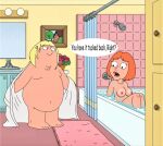  alana_(family_guy) bathroom breasts chris_griffin family_guy startled 