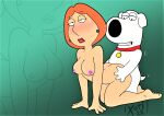  all_fours ass breasts brian_griffin erect_nipples family_guy lois_griffin nude thighs vaginal 