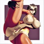  anus erect_nipples helen_parr huge_breasts leg_lift mask pussy_lips shaved_pussy stockings the_incredibles thighs 