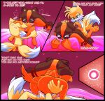  1boy 1girl 3_toes 5_fingers absurd_res accessory after_sex anthro anthro_on_anthro anthro_penetrated anthro_penetrating anthro_penetrating_anthro areola ass backsack badger balls bed bedroom_eyes black_border bluebutterz blush bodily_fluids border breasts butt_grab canid canine cartoon_network chest_tuft comic contact_onomatopoeia covering covering_mouth covering_own_mouth covering_self cowgirl_position cum cum_in_pussy cum_inside curling_toes dat_ass doggy_position duo ear_tuft english_text eyelashes facial_tuft feet female feral fingers fox from_behind_position from_front_position frown furniture furry genital_fluids genitals hair_accessory hair_tie hand_on_butt hand_on_head hand_on_leg hand_on_thigh heart heart_symbol high_res holding_object holding_pillow impregnation licking looking_at_another looking_pleasured male male/female mammal miles_&quot;tails&quot;_prower moan motion_outline mustelid musteline narrowed_eyes nude on_bottom on_top onomatopoeia open_mouth oral orange_body ovum path_lines patting penetration penile penile_penetration penis penis_in_pussy pillow pink pubes pussy pussylicking red retracted_balls rubbing seductive sega sex simple_background soles sonic_boom sonic_the_hedgehog_(series) sound_effects sperm_cell steaming_mad sticks_the_jungle_badger sweat tears teeth text toes tongue tongue_out tuft vaginal vaginal_penetration 