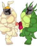 2boys 2males anthro anthro_only bara bunny dragon erect_penis furry gay green_skin helmet jj-afterparty lagomorph looking_at_viewer male male/male male_anthro male_only muscular muscular_male naked_male nude nude_male penis rabbit red_penis reptile rg01_(undertale) rg02_(undertale) scalie transparent_background undertale undertale_(series) unseen_male_face video_games yaoi