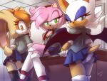  3_girls amy_rose cream_the_rabbit rouge_the_bat school_uniform 
