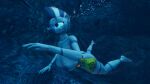 1girl 3d bag big_breasts breasts breathhold cave curvy danil4h female freediving friendship_is_magic hasbro my_little_pony nipples nude nudist nudity solo swimming underwater zecora zecora_(mlp)