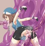  after_sex aftersex ahegao anal anus ass bad_id bandana bandanna bike_shorts blue_eyes blush brown_hair cum cum_in_ass cum_in_mouth cum_in_pussy cum_inside ditto fucked_silly gloves latex nintendo odamaki_sapphire pokemon pussy rolleyes rolling_eyes skin_tight slime spread_legs suppa tentacle uncensored vaginal 