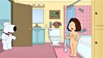  bathroom breasts brian_griffin erect_nipples family_guy meg_griffin nude shaved_pussy thighs wet_hair 