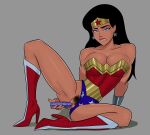 1girl 1girl big_breasts black_hair blue_eyes breasts comic_book_character demigod diana_prince female_focus high_res justice_league_unlimited mature mature_female patreon patreon_paid patreon_reward short_hair solo_female sunsetriders7 superheroine tagme wonder_woman