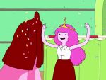 1girl :d accurate_art_style adventure_time alternate_breast_size animated areola areola_bulge areola_slip bouncing_breasts breast_expansion breast_squish breasts cartoon_network confetti crown edit gif huge_breasts living_candy long_hair nipple_bulge nipple_slip nipples no_bra pink_hair pink_skin princess_bubblegum screenshot screenshot_edit sideboob yetig