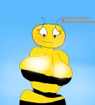  1girl apron apron_only bee big_breasts blush cherichou dialogue kryadrawgin lena_the_bee oleina rule34 russian_cooking_oil_commercial speech_bubble stinger text thick_thighs thighs ukrain ukrain_text ukraine wide_hips wings yellow_body yellow_skin олейна 
