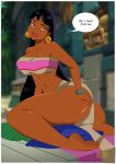  1girl big_breasts breasts chel dark-skinned_female dark_skin dreamworks earrings female_focus female_only fit_female fuck_me_(text) ghostlessm high_res long_hair mature mature_female patreon patreon_paid patreon_reward revealing_clothes solo_female solo_focus straight_hair suggestive suggestive_look text the_road_to_el_dorado wide_hips 