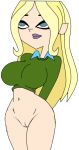 big_breasts blonde_hair blue_eyes bottomless breasts dawn_(tdi) no_panties pussy sweater total_drama_island zerft