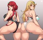  2_girls ahoge ass ass-to-ass ass_press asymmetrical_docking bare_shoulders big_ass big_breasts blonde_hair blush breasts bubble_butt cameltoe come_hither dat_ass fat_ass female_focus from_behind high_res jmg light-skinned_female light_skin long_hair looking_at_viewer looking_back multiple_girls mythra mythra_(xenoblade) nintendo patreon patreon_paid patreon_reward pyra pyra_(xenoblade) red_eyes red_hair shiny shiny_hair shiny_skin short_hair sideboob sisters smile tagme thick_thighs thighs very_long_hair video_game_character video_game_franchise xenoblade_(series) xenoblade_chronicles_(series) xenoblade_chronicles_2 yellow_eyes 