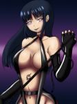 artist_request bare_shoulders belt big_breasts blue_hair blush bodypaint breasts cleavage dominatrix elbow_gloves female female_only femdom fingerless_gloves gloves gradient gradient_background hinata_hyuuga kaen latex latex_gloves long_hair lowres midriff naruto naughty_face no_bra no_panties qvga solo_female waist_belt waistbelt whip