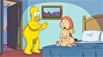  ass blackzacek breasts crossover erect_nipples family_guy homer_simpson kneel lois_griffin nude penis the_simpsons thighs 