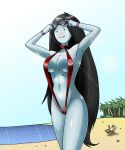  1girl adventure_time beach black_hair female marceline swimsuit vampire 