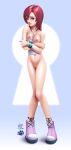 blush bottomless breasts catthouse catthouse_studios female kairi kingdom_hearts navel_piercing necklace nipples no_bra oni_(artist) paw_print pussy shirt_pull shoes uncensored undressing 