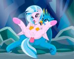  1boy 1girl anal anal_penetration creampie cum cum_in_pussy cum_leaking friendship_is_magic gallus gryphon hippogryph interspecies male/female my_little_pony sex silverstream wings 