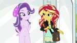  2_girls 2girls breasts clothed_female_nude_female equestria_girls friendship_is_magic multiple_girls my_little_pony standing starlight_glimmer starlight_glimmer_(mlp) sunset_shimmer sunset_shimmer_(eg) 