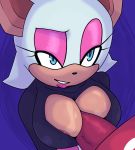  1girl anthro areola areola_slip big_breasts breasts chiropteran cleavage_cutout clothed clothing duo faceless_male female_focus furry high_res keyhole_turtleneck knuckles_the_echidna male male/female mammal paizuri penis rouge_the_bat saltwatertoffee sega sex solo_focus sweater topwear 