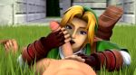  2boys 3d animated barefoot blonde_hair blue_eyes clothed_male_nude_male erection feet fellatio grass handjob licking link looking_at_viewer male male_only navel nintendo nude open_mouth oral outside penis pov sex sucking the_legend_of_zelda toes webm yaoi 