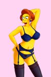  edna_krabappel pink_background tagme the_simpsons yellow_skin 