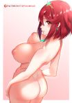 1girl 2018 alluring areola ass bangs bare_shoulders big_breasts blush breasts breasts_apart butt completely_nude dat_ass earrings eyebrows eyelashes female female_only half-closed_eyes high_resolution homura_(xenoblade_2) human human_only in_profile inverted_nipples jewelry lips looking_at_viewer nintendo nipples nude puffy_areolae pyra red_eyes red_hair short_hair smile swept_bangs tiara tofuubear very_high_resolution video_games watermark xenoblade_(series) xenoblade_chronicles xenoblade_chronicles_2