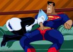  1boy 1girl ass clark_kent dc dc_comics dcau fellatio fingering fingering_self justicehentai.com leslie_willis livewire male/female oral oral_sex palcomix partially_clothed penis_in_mouth short_hair sideboob superman superman:_the_animated_series superman_(series) 