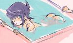  ass gorillaz noodle_(gorillaz) partially_submerged purple_hair solo tagme water 