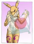 1_anthro 1_female 1_female_anthro 1girl 3_fingers anthro anthro_canine anthro_fox anthro_vixen blue_eyes breasts canine digimon female female_anthro female_anthro_fox female_renamon fox fur furry japan kandlin labia looking_at_viewer navel nude pussy renamon see_through solo standing tanslucent toei_animation vixen white_fur yellow_fur yin_yang