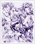  breasts jean_grey julius_zimmerman_(artist) marvel monochrome ororo_munroe rogue storm_(x-men) x-men zimmerman 
