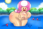 1girl 2023 alternate_version_available ass blush bra_removed breasts covering_breasts cum cum_on_ass cum_on_body cum_on_breasts cum_on_face cum_on_legs embarrassed embarrassed_nude_female female_only huge_ass huge_breasts lake mar10_day mario_(series) nintendo nude nude_female open_mouth panties_removed pussy super_mario_bros. superstarplasma toadette wardrobe_malfunction