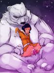  1girl alex_(totally_spies) bear beastiality black_hair bottomless brown_skin crying_with_eyes_open cum female gloves polar_bear polyle rape sex short_hair simple_background snow tears totally_spies vaginal white_fur 