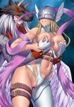  1boy 1girl angel_wings angewomon armpit_crease astamon asymmetrical_clothes bar_censor bare_shoulders belt big_breasts blonde_hair bodysuit breast_grab breasts brown_belt censored clenched_teeth clothing_cutout commentary_request commission covered_collarbone covered_eyes cowboy_shot deep_skin digimon digimon_(creature) doggy_position fang feathered_wings from_behind from_behind_position gattsun gloves grabbing grabbing_from_behind grey_jacket grin groin groping_ass groping_breasts hagoromo helmet holding_another&#039;s_wrist horns jacket leg_belt long_hair long_sleeves male male/female mask multiple_wings navel navel_cutout nipple_tweak nipples open_clothes open_jacket pants pinstripe_pants pinstripe_pattern purple_pants pussy pussy_juice red_eyes saliva sex sex_from_behind shawl sidelocks skeb_commission smile standing standing_sex stomach stomach_bulge straight striped sweat tagme teeth underbust vaginal vaginal_penetration white_bodysuit white_gloves white_hair winged_helmet wings 