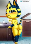  1girl animal_crossing ankha_(animal_crossing) anthro ass bbmbbf blush breasts cat looking_at_viewer nintendo nude palcomix pussy 