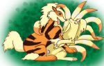 arcanine blue_eyes canine cute female feral feral_on_feral fox happy hetero kitsune licking male missionary_position moonlight_rider multiple_tails ninetales penetration penis pokemon pussy sex tail tongue vaginal vaginal_penetration wet