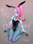  1_girl 1girl 2010s 2019 2d 2d_(artwork) animal_ears anthro anthro_only black_bunny_ears black_high_heels black_shoes blue_skin bowtie bowtie_collar bunny_ears bunnysuit digital_media_(artwork) ear_fins eyepatch fake_animal_ears female female_anthro female_only fish fish_girl fishnet fishnet_legwear fishnet_pantyhose fishnet_stockings fishnets full_body hair hair_over_one_eye high_heels high_res marine_humanoid monster_girl noaharbre ponytail red_hair shiny_skin shoes solo solo_female thick_thighs undertale undertale_(series) undyne video_game_character video_games white_wrist_cuffs wrist_cuffs 