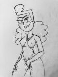 1girl 1girl 1girl biting_lip breasts_out_of_clothes cartoon_network herfeffine_heferfefer looking_at_viewer one-piece_swimsuit puffy_hair sketch the_grim_adventures_of_billy_and_mandy tjlive5