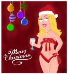 1girl american_dad christmas christmas_outfit female_only francine_smith merry_christmas naked_ribbon ribbon santa_hat solo_female tagme yaroze33 yaroze33_(artist)