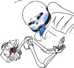 animated_skeleton back_view blue_blush blue_eyes blue_tongue blush bottom_sans bottomless bound_arms bound_wrists drooling ectotongue gag kneel male_only monster mouth_gag multiple_views naked nude open_mouth partially_colored sans sans_(undertale) skeleton solo tied_up tied_wrists tongue tongue_out uke_sans undead undertale undertale_(series) unknown_artist white_background