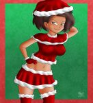 1girl 1girl amphibia big_ass big_ass big_breasts big_hips big_nipples big_thighs cleavage disney_channel female_focus female_only hourglass_figure huge_ass huge_ass huge_breasts julex93 milf milf mrs._boonchuy oum_boonchuy santa_hat