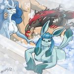 1_human 1_male 1boy 2012 3_anthros 3_females 3_fingers 3girls 4_fingers anthro anthrofied bath bathtub bent_over breasts cum_in_mouth eeveelution fellatio female foursome glaceon henbe huge_breasts human human/anthro kneeling legendary_pok&eacute;mon legendary_pokemon male/female male_human male_human/female_anthro massive_breasts multiple_girls nintendo nude oral pokemon pokemon_(game) pokemon_(species) pokemon_crystal pokemorph pokephilia sitting smile soap steam sucking suicune suicune_(pokemon) testicles video_games water zoroark 