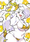 1boy 1girl 2020s 2023 2d 2d_(artwork) anthro anthro_only asgore_dreemurr beard big_breasts bikini blonde_hair body_hair boss_monster bovid breasts briefs bulge bulge_through_clothing caprine chest_hair clothing couple digital_media_(artwork) dilf duo duo_focus facial_hair female female_anthro flexing floppy_ears fur furry furry_female furry_male furry_only goat goat_boy goat_ears goat_girl goat_horns horn horns husband husband_and_wife long_ears looking_at_viewer male male_anthro mammal milf monster monster_boy monster_girl muscular muscular_male nam namboku one_eye_closed pubic_hair toriel undertale undertale_(series) underwear underwear_only video_game_character video_games white_background white_body white_fur wife